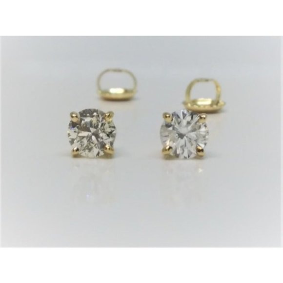.60 ctw Diamond Studs in 14k Yellow Gold Screw Bac - Picture 3 of 7